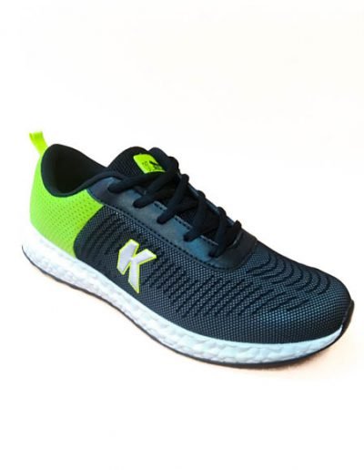 deportivas hombre nylon negro y verde cordones