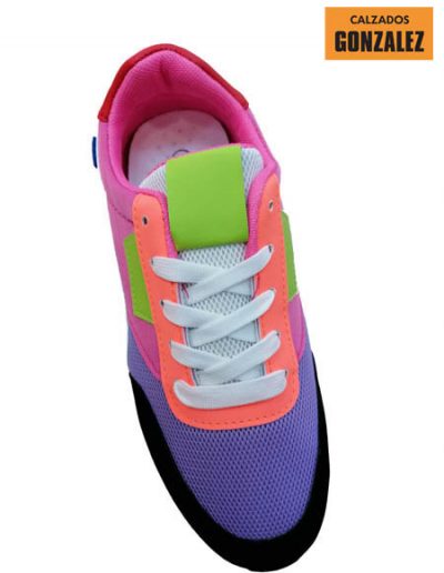 deportivas mujer multicolor cordones