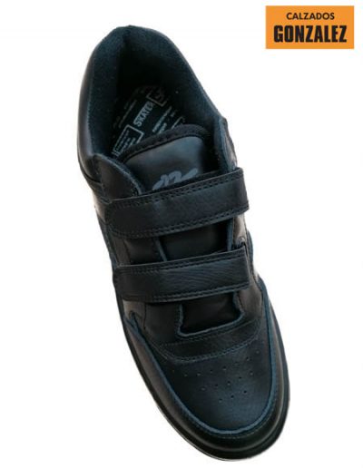 deportivos negros hombre velcro comodos
