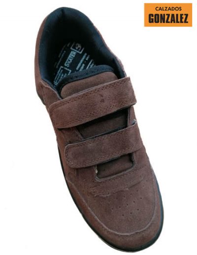 playeros hombre marrones velcro anchos