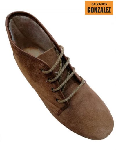 botas hombre serraje marrones cordones