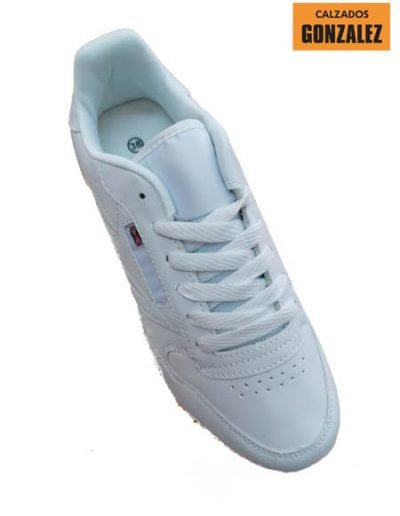 playeros deportivos mujer blancos clasicos cordones