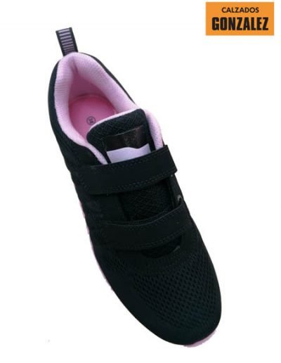 playeros deportivos negro mujer velcros