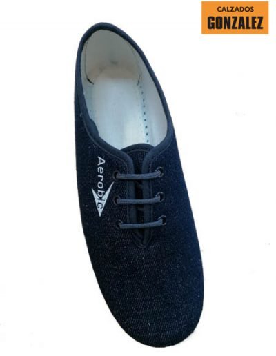 playeros mujer aerobic cordones azul